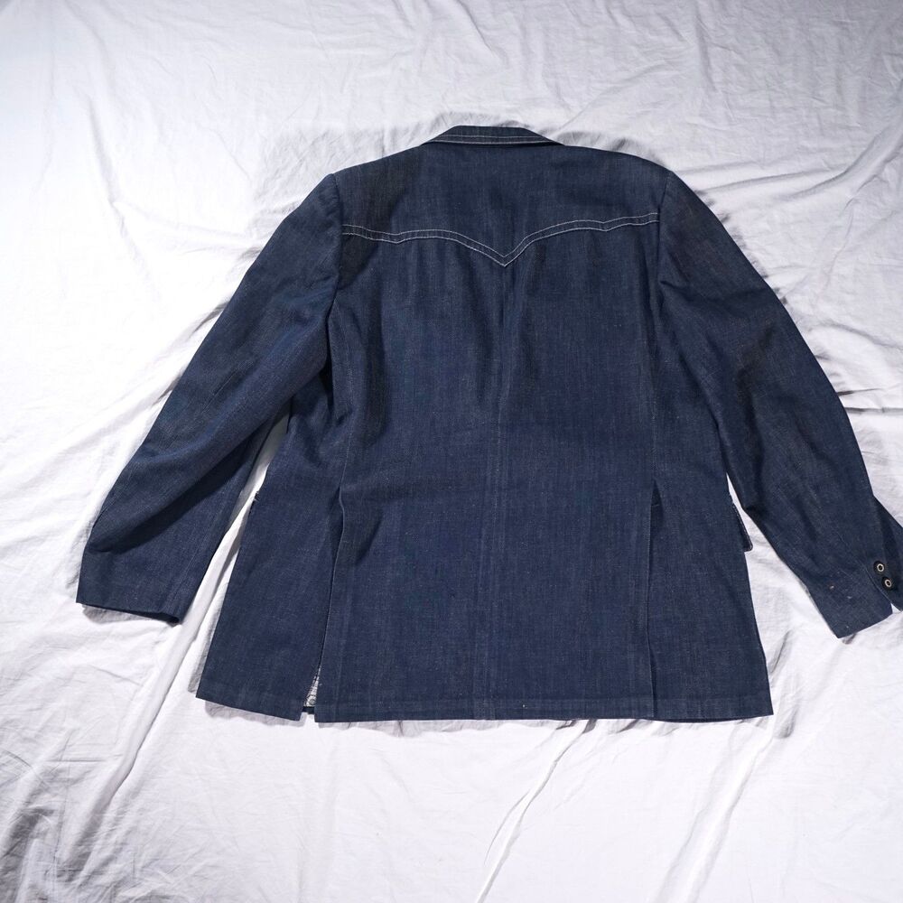 Prestige West Denim 2 Piece Suit Vintage Cowboy Western Set Fits 46R 39x32 Rare - Picture 9 of 13